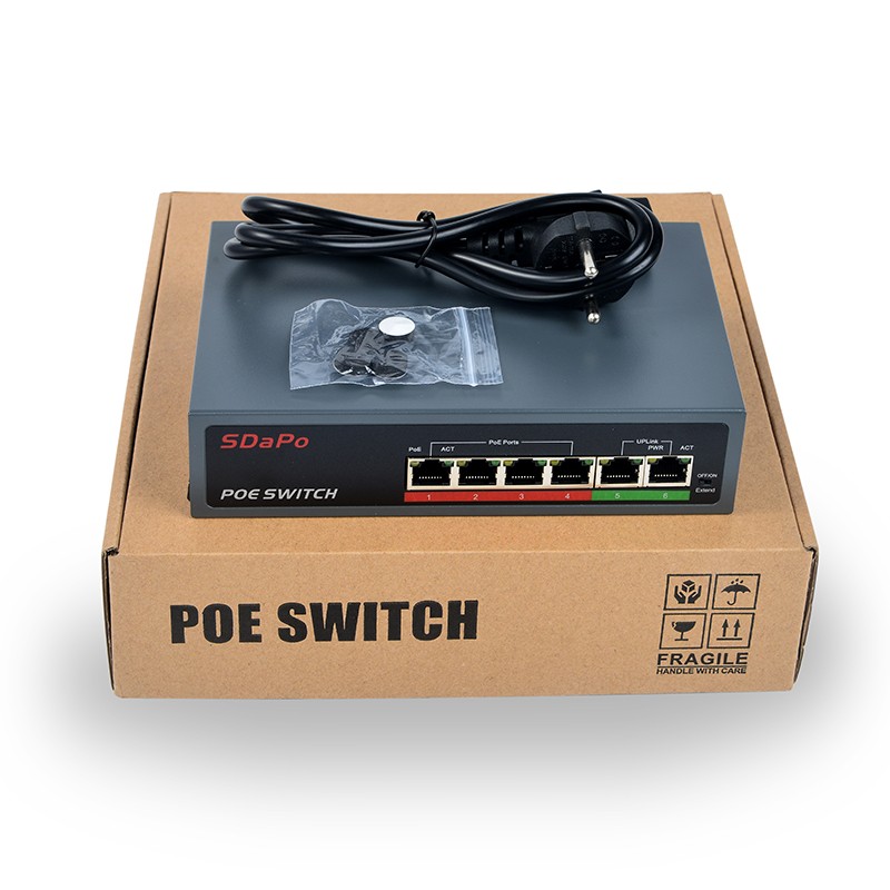 H70-044-60 Managed Industrial IP30 PoE Switch With 4 X 60W PoE + 2 RJ45 And  2 SFP Interfaces