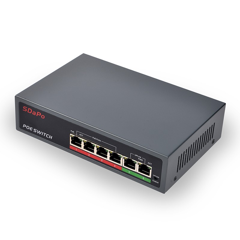 4-Port PoE+ Switch with 2 Uplink Ports - FASTCABLING