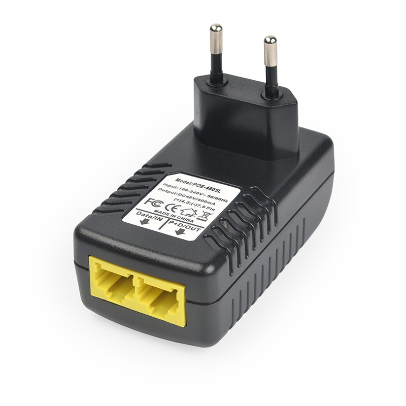 Power Over Ethernet Passive PoE4805 48V 0.5A European Standard Plug-in PoE Injector