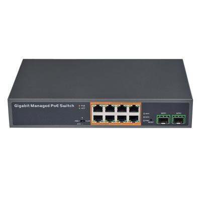Lightning protection 4KVManaged gigabit poe switch10 port switch with 8 port PoE SDAPO PSE0802GD-LW