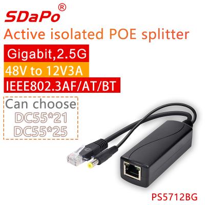 PS5712BG BT POE splitter, the PSE needs to work with the real BT protocol chip in order to output 12V3A, this is the real BT POE splitter, not 12V2A virtual label 12V3A